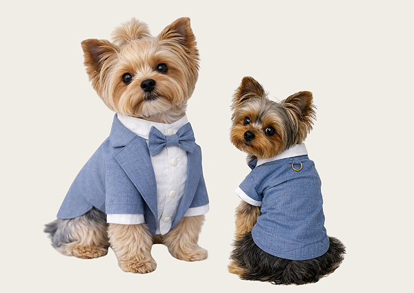 ROUPA TERNO PET PERSONALIZADA FESTA CASAMENTO AZUL MACHO