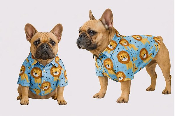 Camisa Pet Alfaiataria Leãozinho Premium Gaby Moda Pet