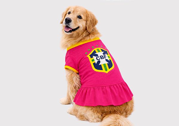 Vestido para Cachorro Copa Pink Golden Retrivier