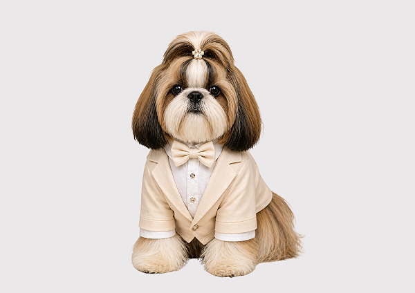 ROUPA TERNO PET PERSONALIZADA FESTA CASAMENTO BEGE MACHO