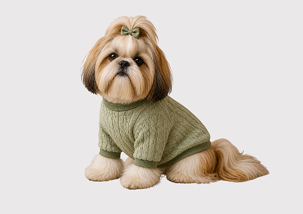 Roupa de Inverno para Cachorro Tricõ | Casaco Pet | Luxo Verde Portes Pequenos