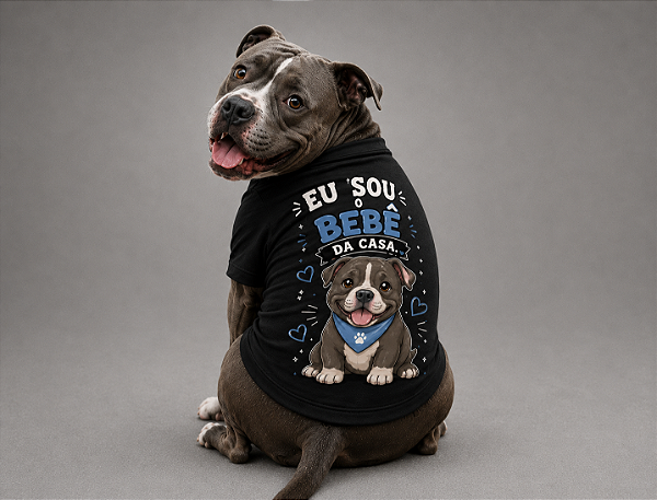 Camiseta Preta Sou Bebe da Casa 100% Algodão Premium +Brinde Ecobag