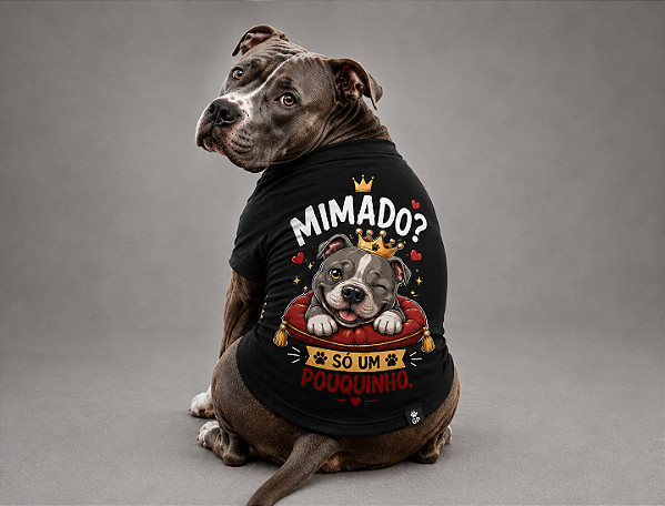 Camiseta Preta Mimado 100% Algodão Premium +Brinde Ecobag