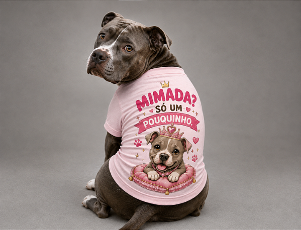 Camiseta Rosa Mimada 100% Algodão Premium +Brinde Ecobag