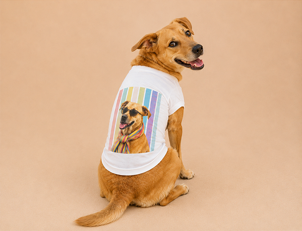 Camisetas T-Shirt para Pets em Algodão – Personalizadas com Estampas de Raças Caramelo