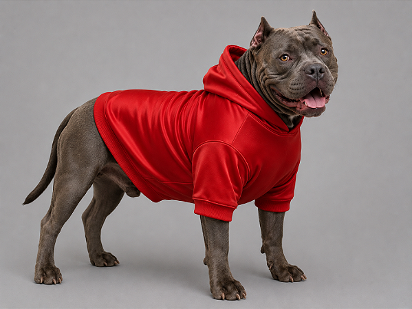 Moletom Pet Vermelho para Cães Médios e Grandes – 100% Poliéster Flanelado, Alta Durabilidade