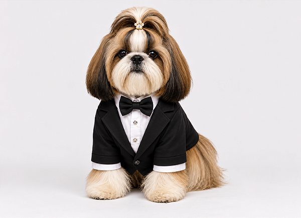 ROUPA TERNO PET PERSONALIZADA FESTA CASAMENTO PRETO MACHO