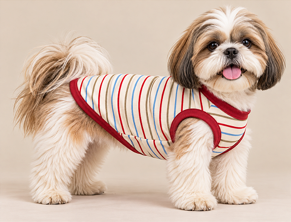 Regata Pet Listrada Vermelha Verão 50% Algodão – Roupa Fresquinha para Cachorro