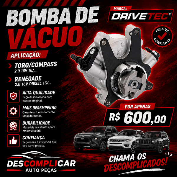BOMBA DE VACUO TORO/COMPASS 2.0 16V 16/... / RENEGADE 2.0 16V DIESEL 15/..