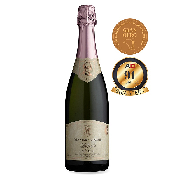 Espumante Maximo Boschi Biografia Brut Rosè 36 meses