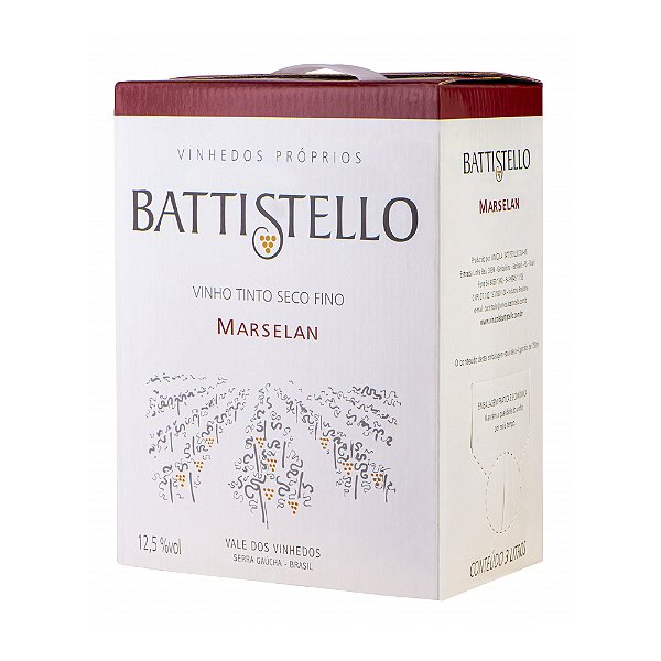 Vinho Battistello Marselan Bag in Box 3 Litros