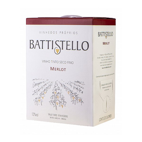 Vinho Battistello Merlot Bag in Box 3lt