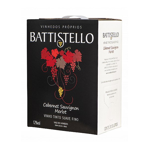 Vinto Battistello Suave Cab Sauv/Merlot Bag 3 Litros