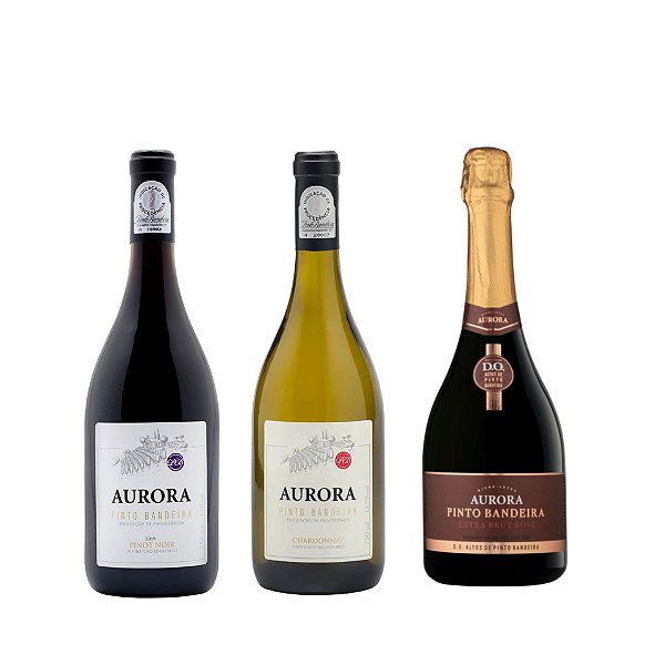 Kit Aurora Pinto Bandeira – Chardonnay, Pinot Noir e Extra Brut Rosé com 3 Unidades