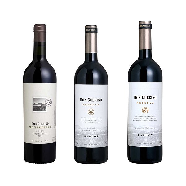 Kit Don Guerino Reserva – Cabernet Franc, Merlot e Tannat com 3 unidades