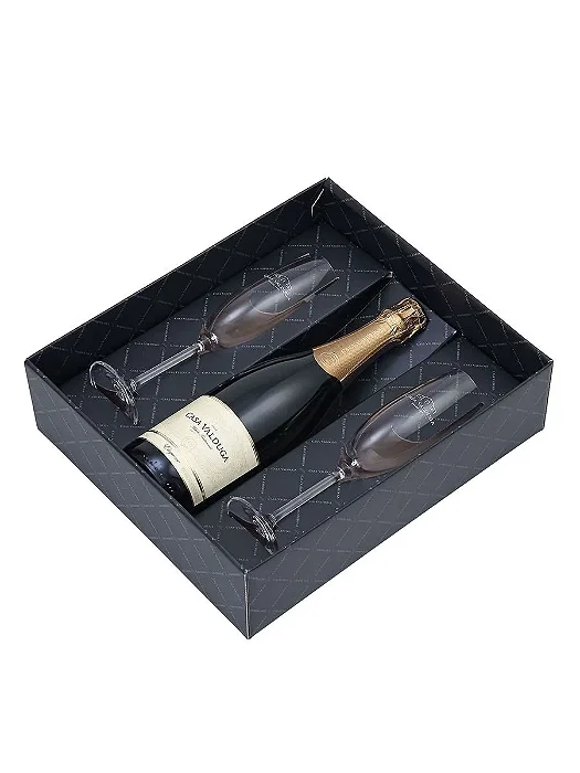 Kit Espumante Casa Valduga Arte Demi-Sec com 2 Taças