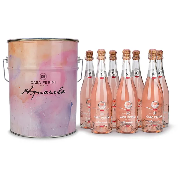 Espumante Kit Balde Casa Perini Aquarela Rosé c/7un