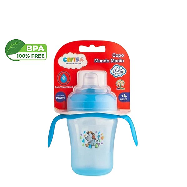 Copo Para Bebê Bico de Silicone Anti-vazamento 240ml Cefisa