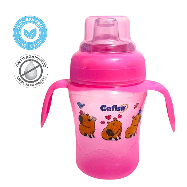 Copo Para Bebê Bico de Silicone Anti-vazamento 240ml Cefisa