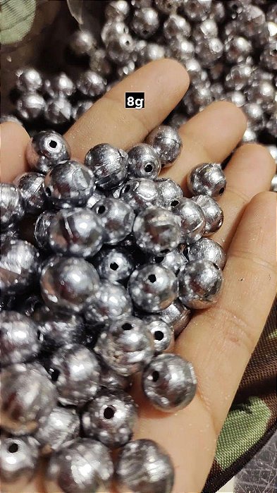 Chumbada redonda (Bola) 8g - kit 0,500kg