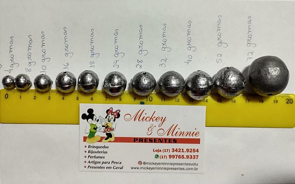 Chumbada redonda (Bola) 50g  - kit 0,500kg