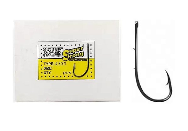 Caixa de Anzol 4330 Super Strong Marine 100pcs (Variação 11/0 são 50pcs)
