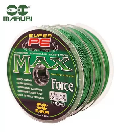 Linha Multifilamento Max Force 4x - N 0.20mm 100m verde