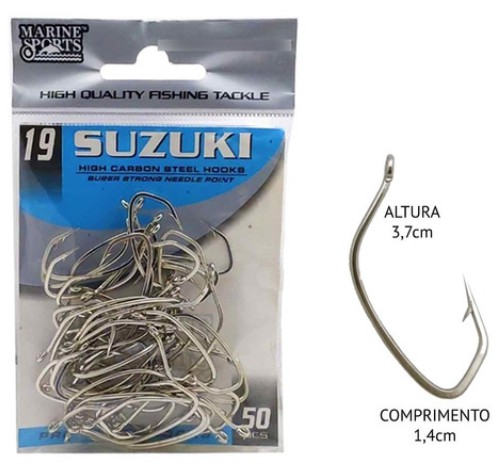 Anzol Suzuki Marine sports n 19 - Pacote com 50 pcs