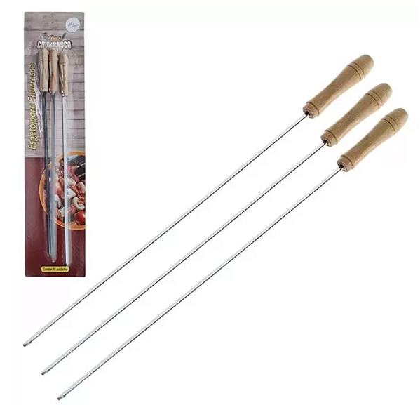 Espeto Para Churrasco Com 3 Peças De 41cm - ART HOUSE
