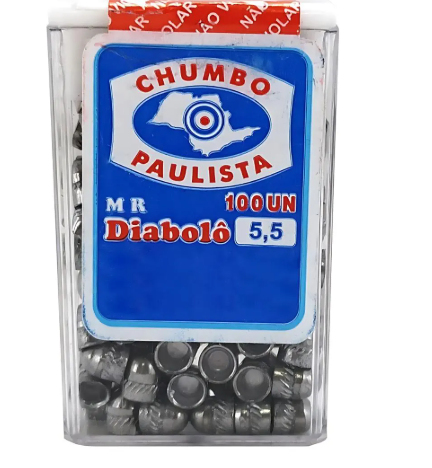 Chumbinho Chumbo Paulista MR Diabolô 5.5mm 100un