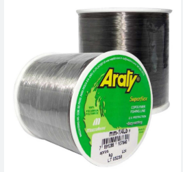 Linha De Pesca Monofilamento Araty 0,45mm a linha - Cor Cinza