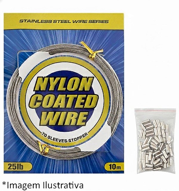 Cabo de Aço Flexível Níquel 10m com luvas 25lb - MARURI