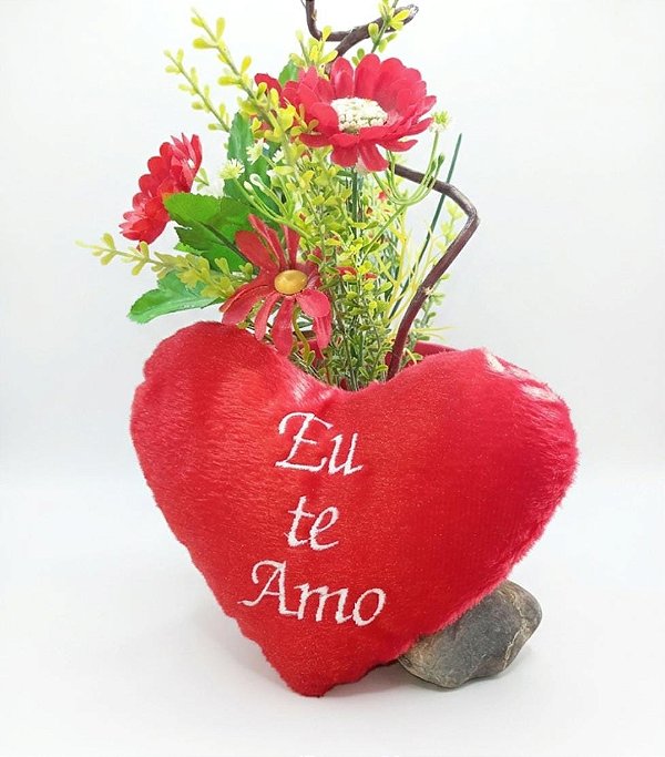 Pelúcia Coração Vermelho Eu Te Amo 16x18cm