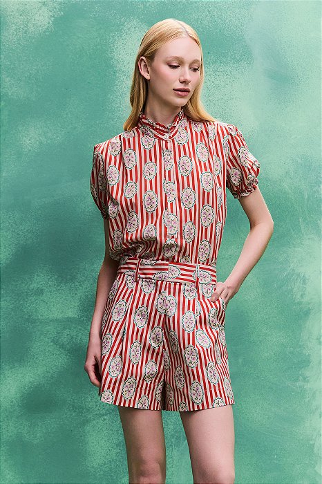 CAMISA LAURA RETRÔ FLORAL