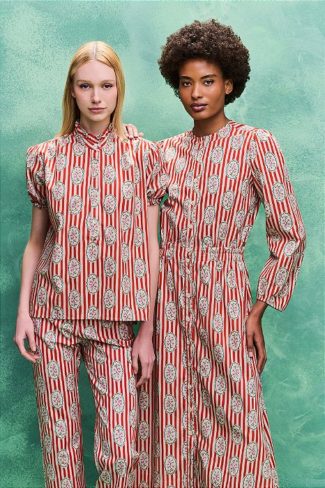 CALÇA OLIVIA RETRÔ FLORAL