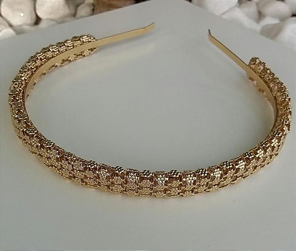 TIARA TRABALHADA OURO