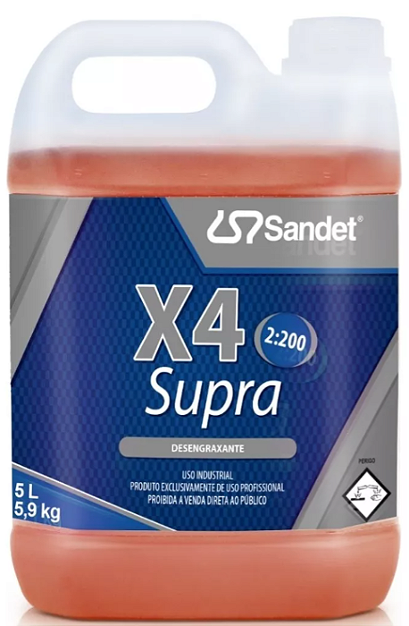 X4 Supra Detergente Desengraxante Alcalino 5L Sandet