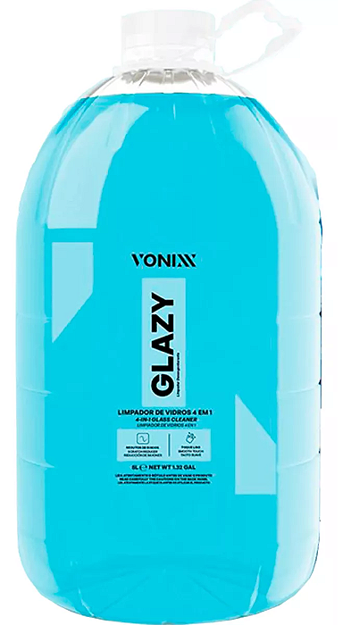Glazy Limpador De Vidros 4 Em 1 Reduz Atrito E Riscos 5 Litros Vonixx