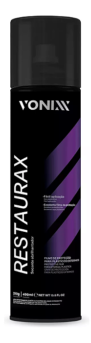 Restaurax Aerossol - Restaurador de Plásticos 400ml - Vonixx