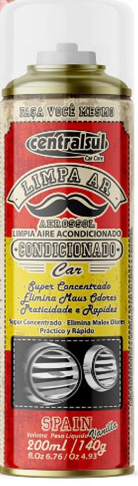 Limpa Ar Condicionado Aerossol Car  200ml Spain (Vanilla) Centralsul