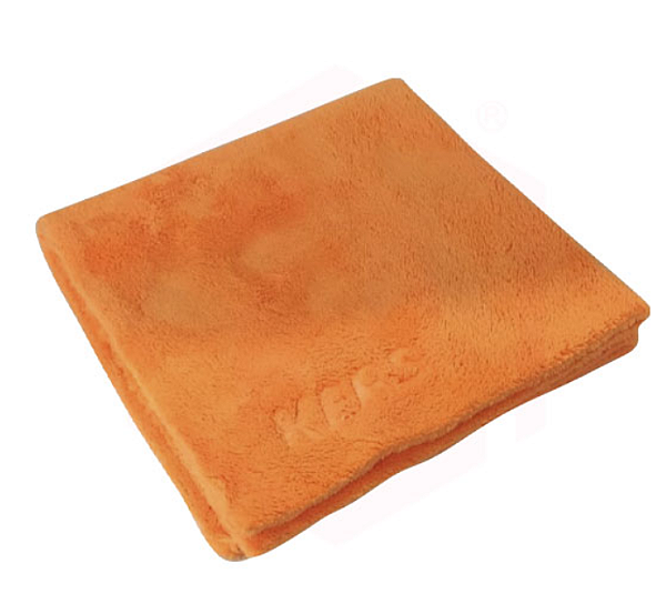 Toalha de Microfibra Super Macia Coral Fleece 40x40cm 450Gsm Laranja Sem Borda