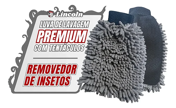 Luva De Microfibra Cinza Com Removedor de Insetos Lincoln