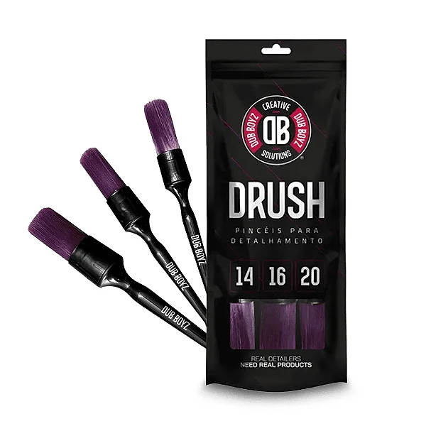 Kit 3 Pinceis Para Detalhamento Drush Dub Boyz
