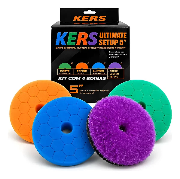 Kit 4 Boinas Hyper De Espuma Corte, Refino, Lustro e Híbrida 5pol Kers