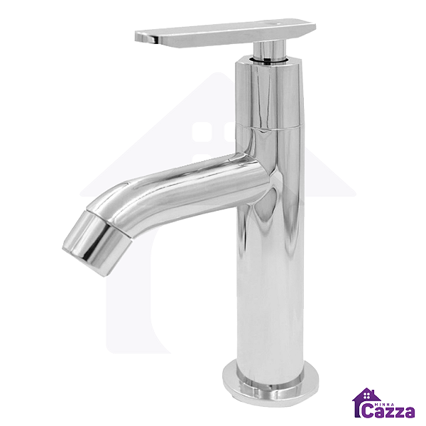 Torneira De Banheiro Lavatório Alta Pratica ABS Cromado Slim Mesa 1/4 De Volta