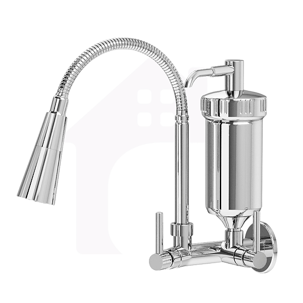 Torneira Flexível Filtro Parede Tubo Conico Cromada 2 Jatos cod 1134-7