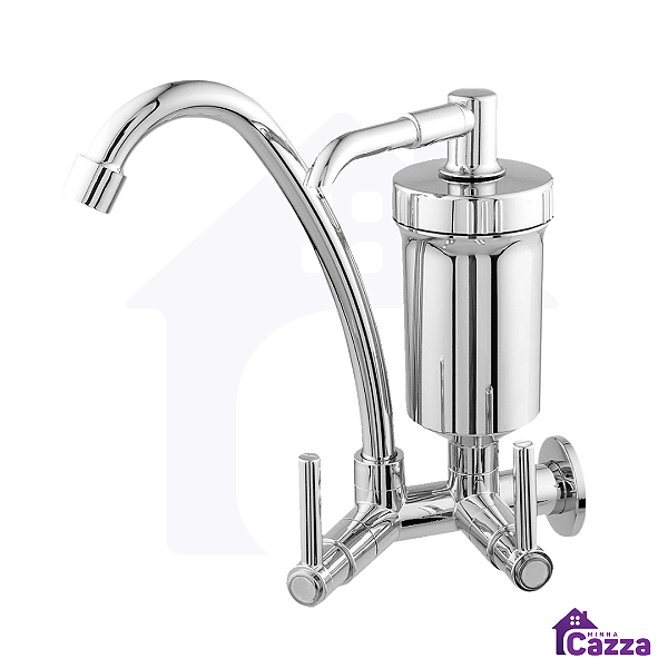 Torneira De Parede Filtro Bica Móvel em ABS Cromado 1/4V