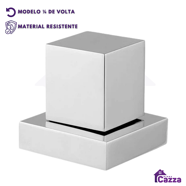 Acabamento Cromado Quadrado Para Registro de Chuveiro Padrão 16 estrias 1/2, 3/4 Geral Banheiro