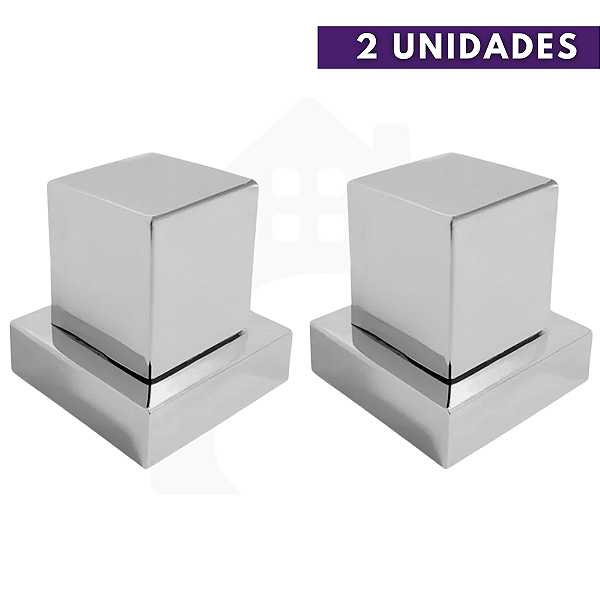 Kit 02 Acabamento Quadrado ABS Para Registro 1/2, 3/4  Cromado
