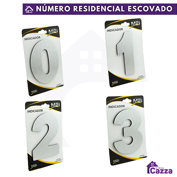 Números e Letras Residencial em Aluminio Composto Cor ESCOVADO 12 cm altura